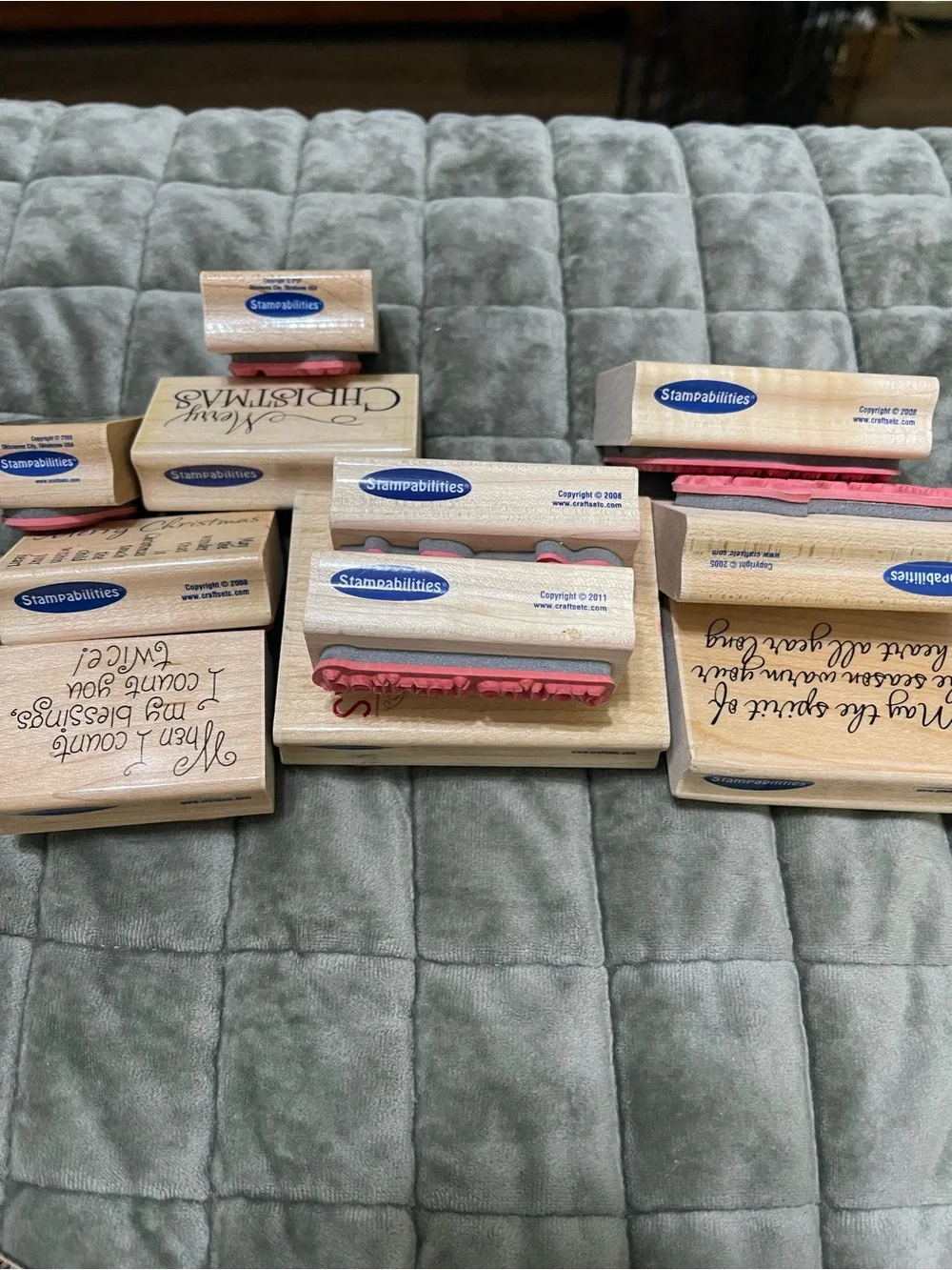Lot Of 30 Wood Mount Rubber Stamps stamping holidays birthdays quotes
